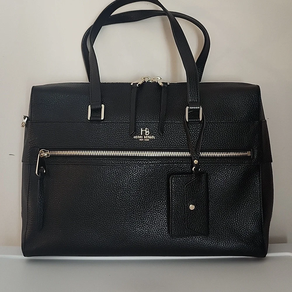 Henri Bendel Messenger/Computer Bag w/HB Wristlet
